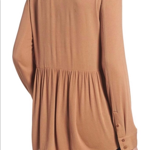 BP Nordstrom Womens Tan High Low Tunic Top Size S Small - Picture 2 of 5